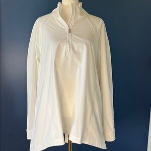 Athleta 1/2 zip pullover shirt-jacket, ladies L vented back, 2 large zip pockets